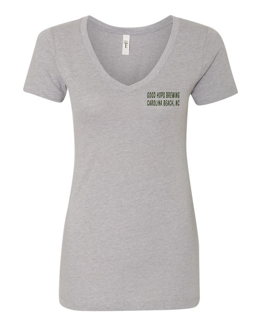 Good Hops In Beer We Trust Grey Women's V-Neck T-shirt