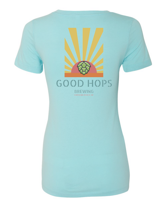 Good Hops Horizon Cancun Women's V-Neck T-shirt