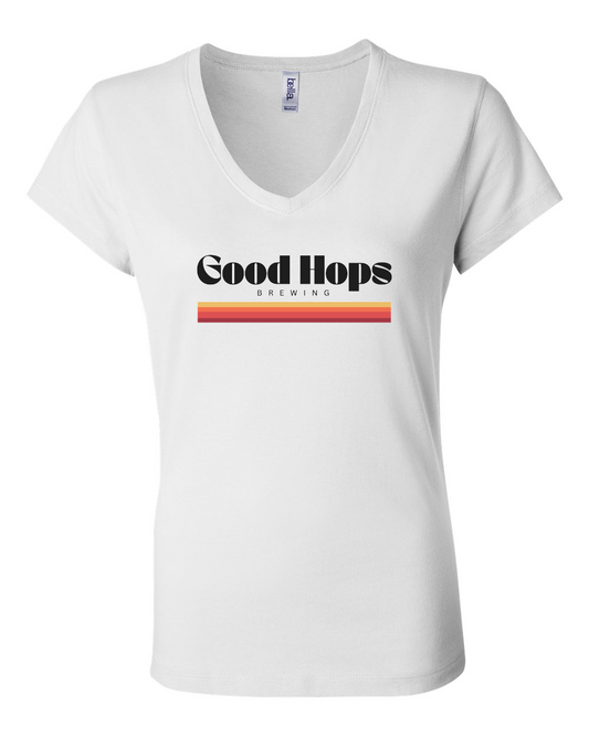 Good Hops Stripe Women’s Jersey V-Neck Tee - 6005
