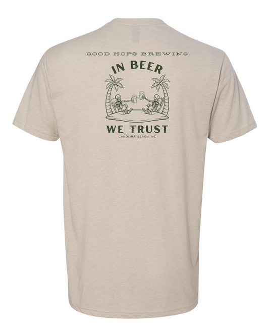 Good Hops In Beer We Trust Beige Unisex T-shirt